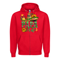 Red papa cito with sunflowers and sombrero Zipper Hoodie - Artiststas
