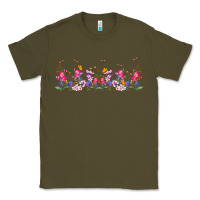 Army Green wild flowers Classic Tee - TumblerDesignByShophia