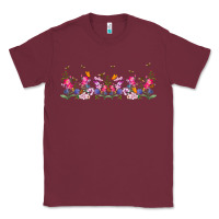 Burgundy wild flowers Classic Tee - TumblerDesignByShophia