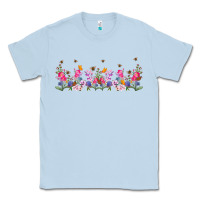 Dusty Blue wild flowers Classic Tee - TumblerDesignByShophia
