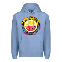 Colony Blue Hello Summer Premium Hoodie - CowhideDigitalArt