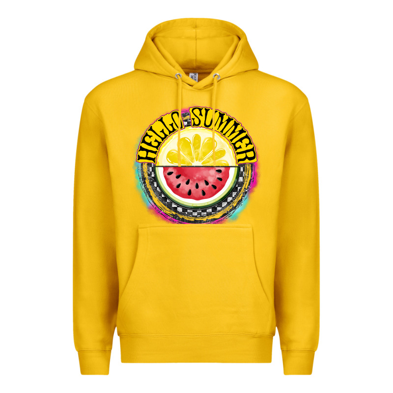Hello Summer Premium Hoodie by CowhideDigitalArt | Teevron