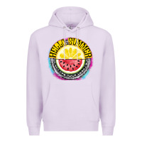Lilac Hello Summer Premium Hoodie - CowhideDigitalArt