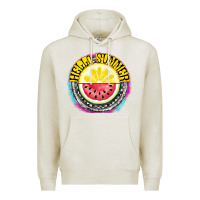 Oatmeal Heather Hello Summer Premium Hoodie - CowhideDigitalArt