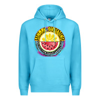 Ocean Blue Hello Summer Premium Hoodie - CowhideDigitalArt