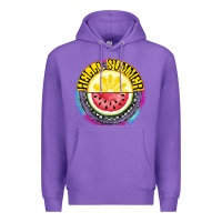 Purple Hello Summer Premium Hoodie - CowhideDigitalArt
