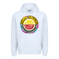White Hello Summer Premium Hoodie - CowhideDigitalArt