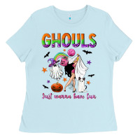 Baby Blue Ghouls just wanna have fun Ladies Tee - NancyCooperArtShop