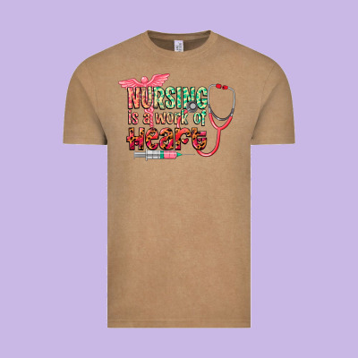 Nursing Is A Work Of Heart Vintage Tee Designed By Cowgirlartshop