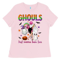 Bubblegum Pink Ghouls just wanna have fun Ladies Tee - NancyCooperArtShop