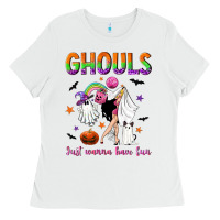 White Ghouls just wanna have fun Ladies Tee - NancyCooperArtShop