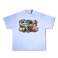 Grape Ice Autism truck with farm animals Urban Heavy Tee - CowGirlArtShop