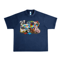 Navy Autism truck with farm animals Urban Heavy Tee - CowGirlArtShop