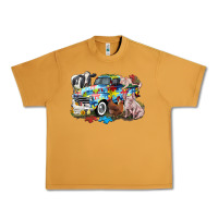 Peanut Butter Autism truck with farm animals Urban Heavy Tee - CowGirlArtShop