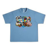 Pebble Blue Autism truck with farm animals Urban Heavy Tee - CowGirlArtShop