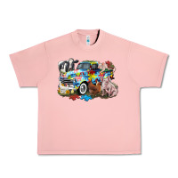 Salmon Autism truck with farm animals Urban Heavy Tee - CowGirlArtShop