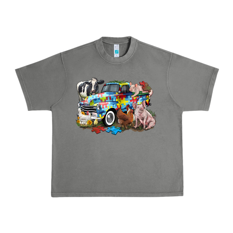 Autism Truck With Farm Animals Urban Heavy Tee by CowGirlArtShop | Teevron