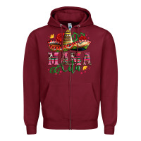 Burgundy mama cita with sombrero hat and roses Zipper Hoodie - Artiststas