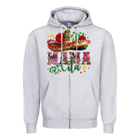 Heather Grey mama cita with sombrero hat and roses Zipper Hoodie - Artiststas