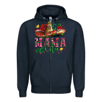 Navy mama cita with sombrero hat and roses Zipper Hoodie - Artiststas