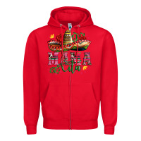 Red mama cita with sombrero hat and roses Zipper Hoodie - Artiststas
