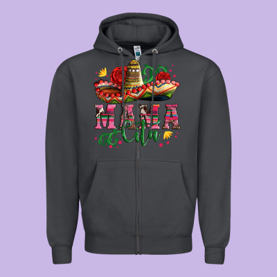 Mama Cita With Sombrero Hat And Roses Zipper Hoodie Designed By Artiststas