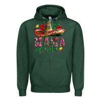 Sports Green mama cita with sombrero hat and roses Zipper Hoodie - Artiststas