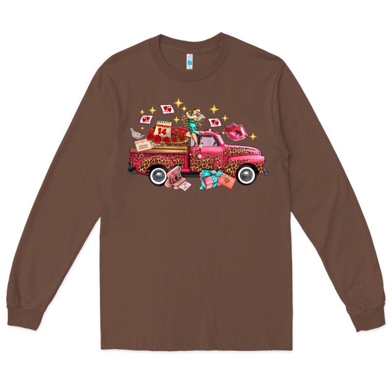 Western Valentines Day Truck Photography Love Side Long Sleeve Tee by FaDigitalArtStudio | Teevron