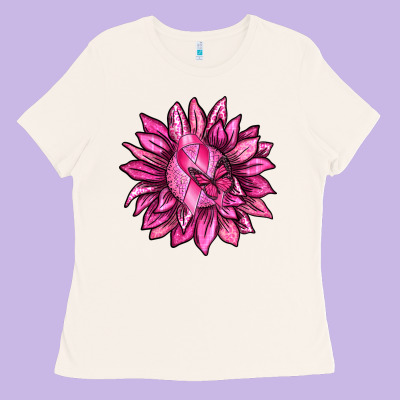 Breast Cancer Sunflower Ladies Tee Designed By Texasbilliewilder