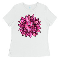 White Breast Cancer Sunflower Ladies Tee - texasbilliewilder