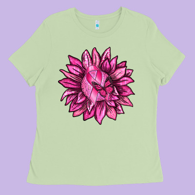 Breast Cancer Sunflower Ladies Tee Designed By Texasbilliewilder