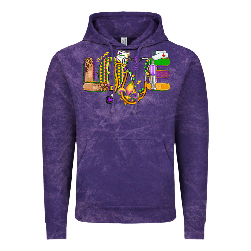 Love Nurse Mardi Gras Vintage Hoodie by OliviaCreatesArt | Teevron