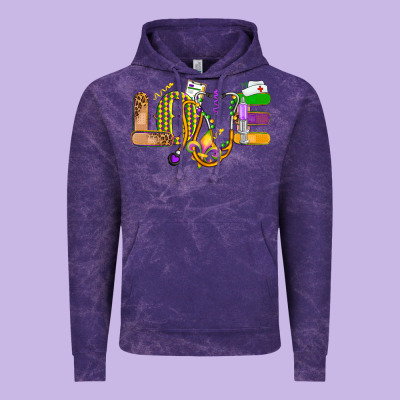 Love Nurse Mardi Gras Vintage Hoodie Designed By Oliviacreatesart