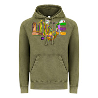 Vintage Olive love nurse mardi gras Vintage Hoodie - OliviaCreatesArt