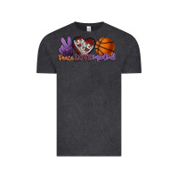 Vintage Black peace love basketball Vintage Tee - HowdyJamesFarm