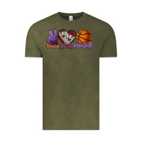 Vintage Olive peace love basketball Vintage Tee - HowdyJamesFarm