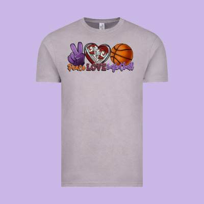 Peace Love Basketball Vintage Tee Designed By Howdyjamesfarm