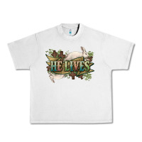 Lunar Rock He lives Easter Day Urban Heavy Tee - HowdyJamesFarm