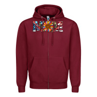 Burgundy mom with sunflower Zipper Hoodie - Artiststas