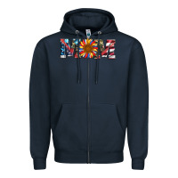 Navy mom with sunflower Zipper Hoodie - Artiststas