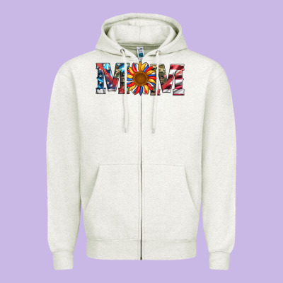Mom With Sunflower Zipper Hoodie Designed By Artiststas