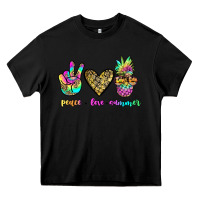 Black peace love summer Heavy Core Tee - JahusDesignShop