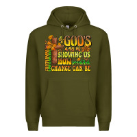 Army Green Autumn Is God's way Of Showing Us How Beautiful Ch Premium Hoodie - CowhideDigitalArt