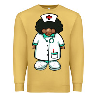 Antique Gold african nurse gnome afro hair Premium Sweatshirt - BarkalooDesign