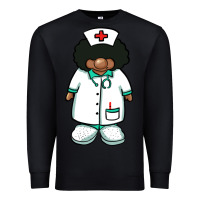 Black african nurse gnome afro hair Premium Sweatshirt - BarkalooDesign