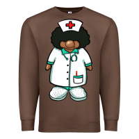 Chestnut african nurse gnome afro hair Premium Sweatshirt - BarkalooDesign