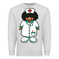 Dove Grey african nurse gnome afro hair Premium Sweatshirt - BarkalooDesign