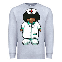 Heather Grey african nurse gnome afro hair Premium Sweatshirt - BarkalooDesign