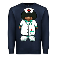 Navy african nurse gnome afro hair Premium Sweatshirt - BarkalooDesign