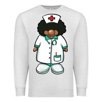 Oatmeal Heather african nurse gnome afro hair Premium Sweatshirt - BarkalooDesign